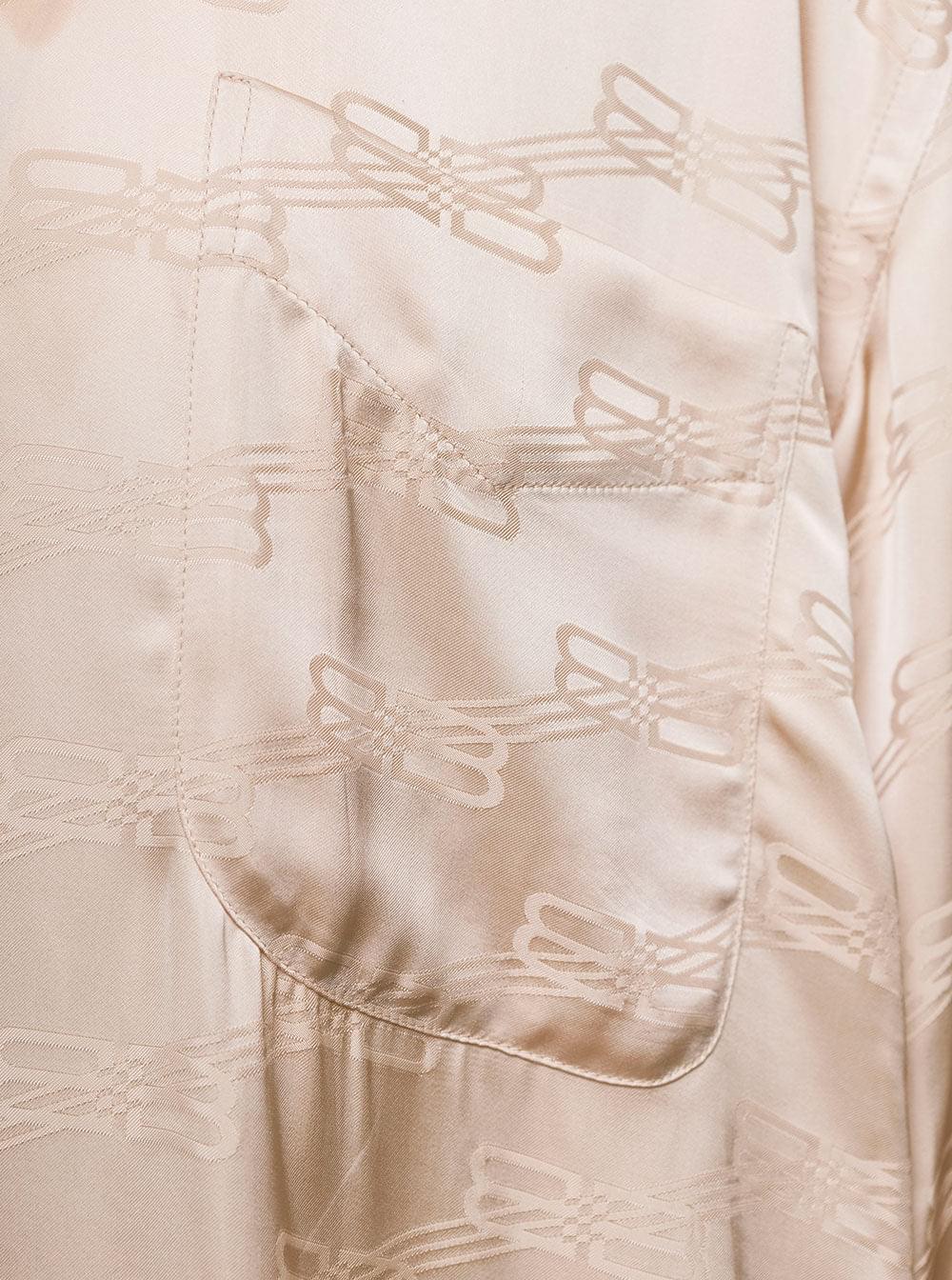 Balenciaga Women Beige Shirt With Logo Pattern In Viscose Woman BALENCIAGA