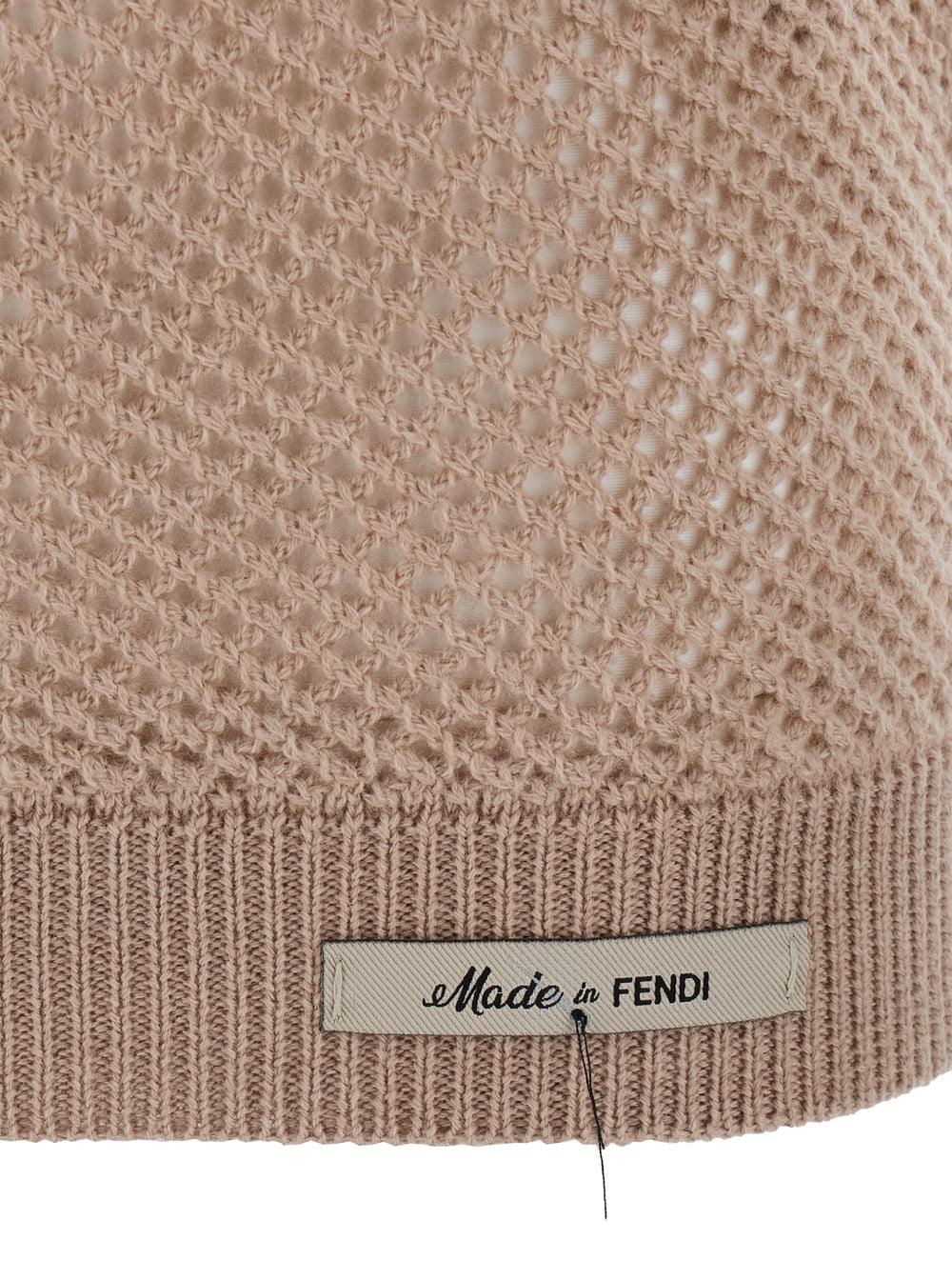 Fendi Men Beige Open Knit Work Sweater In Wool Man FENDI
