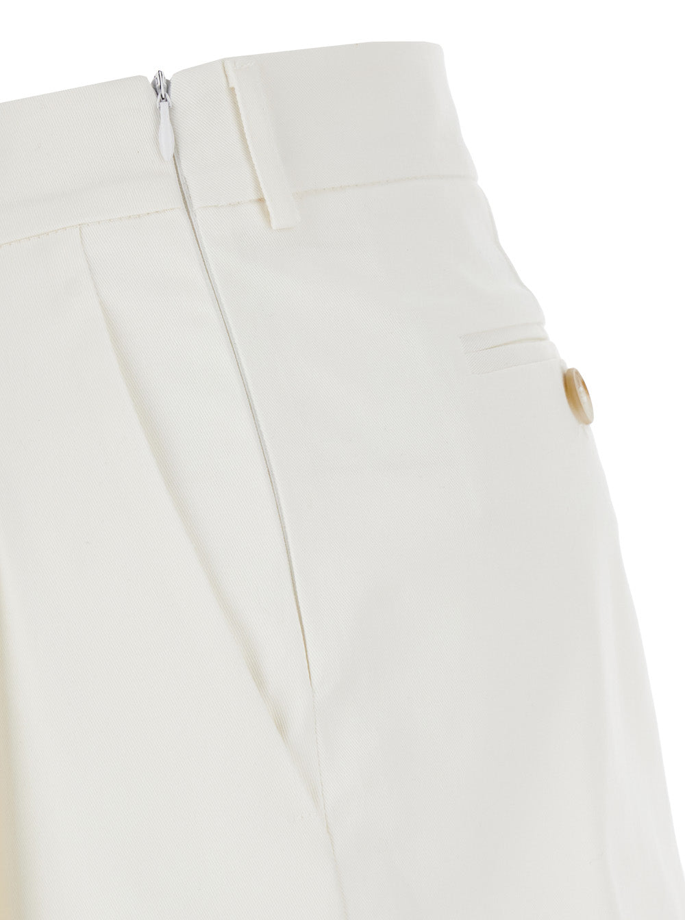 Leplain Women White Mini Pleated Skirt With Belt Loops In Fabric Woman LEPLAIN