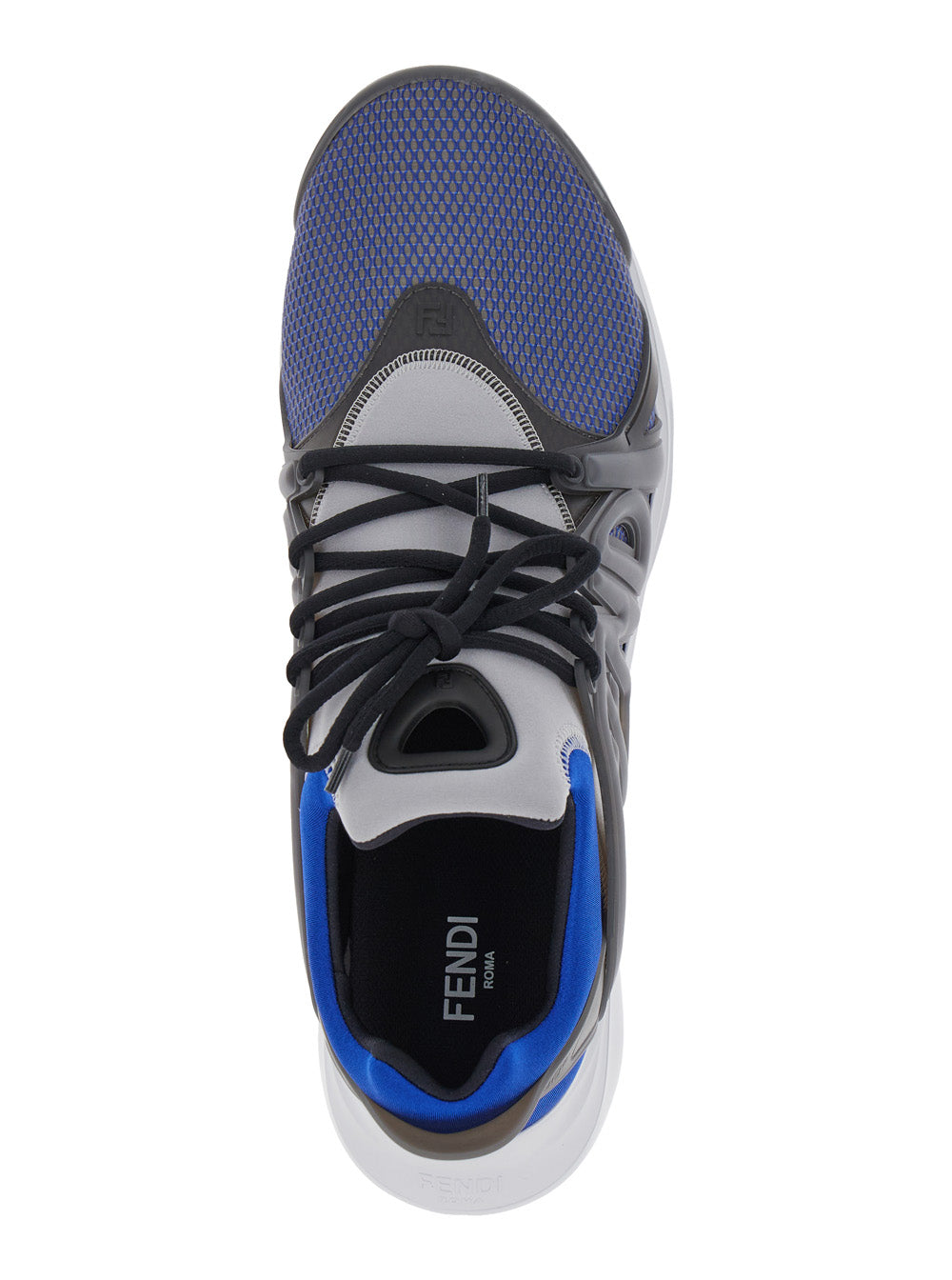 Fendi Men 'Fendi Tag' Blue Sneakers With Logo In Techno Mesh Man FENDI