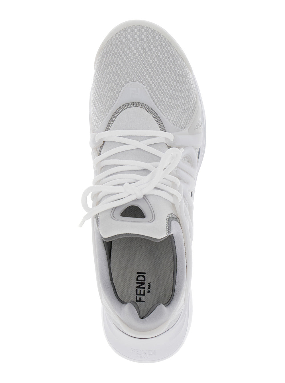 Fendi Men 'Fendi Tag' Grey Sneakers With Logo In Techno Mesh Man FENDI