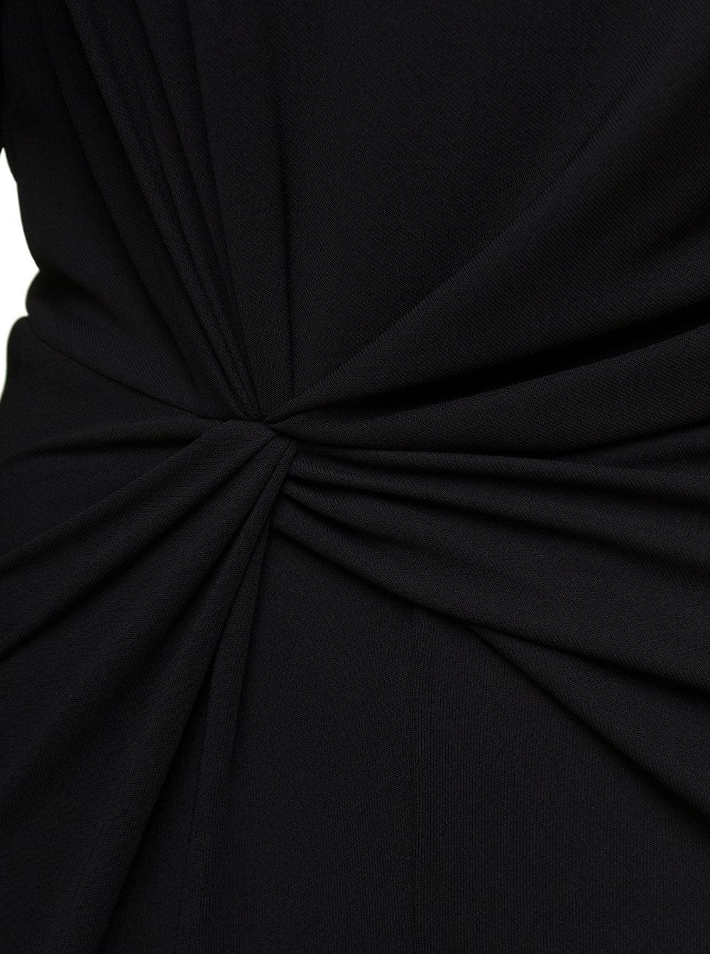 Saint Laurent Women Black One-Shoulder Jumpsuit With Side Gathering In Jersey Woman SAINT LAURENT