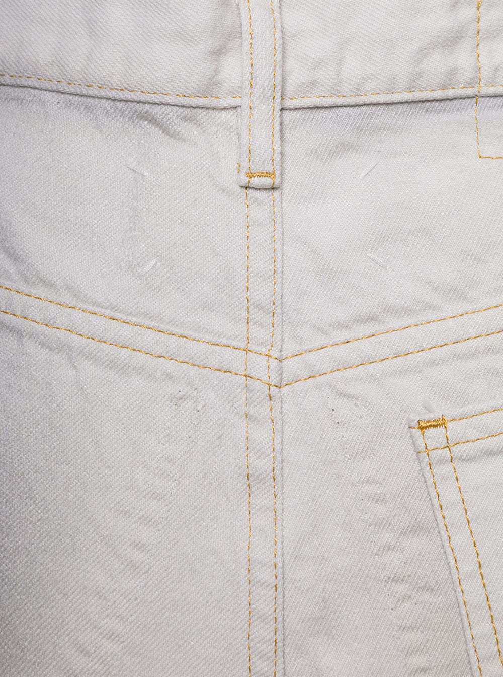 Maison Margiela Women White 5-Pocket Style Straight Jeans With Contrasting Stitching In Cotton Denim Woman MAISON MARGIELA