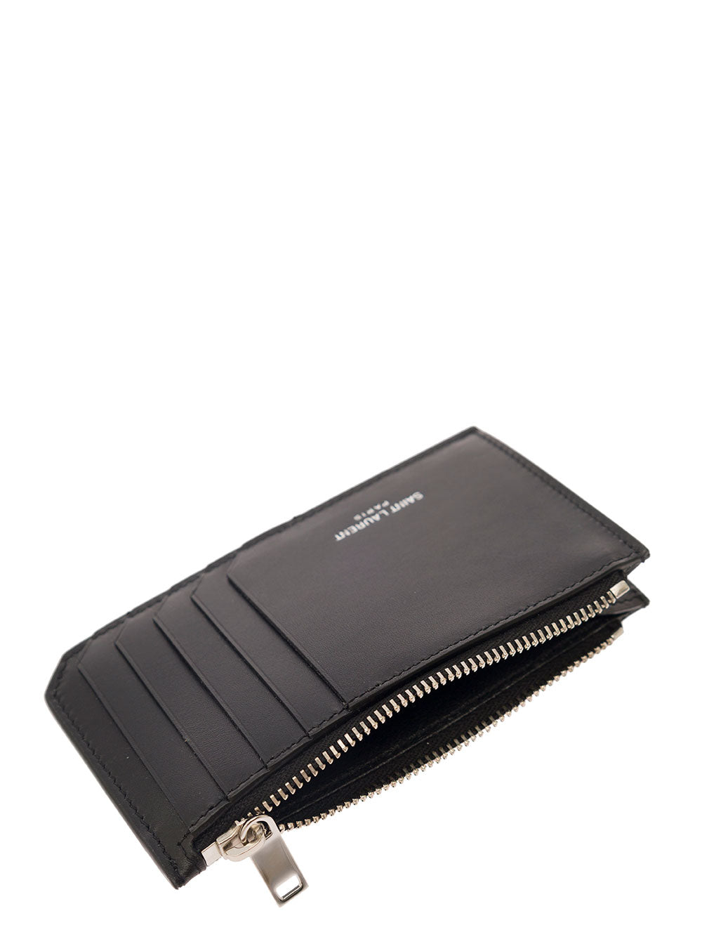 Saint Laurent Men Black Card-Holder With Embossed Logo In Leather Man SAINT LAURENT