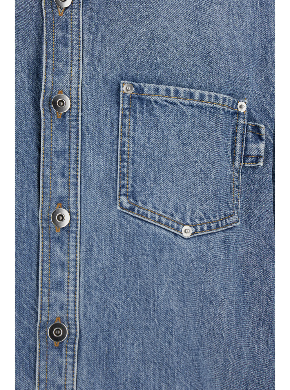 Bottega Veneta Men Light Blue Oversized Shirt With Patch Pocket In Cotton Denim Man BOTTEGA VENETA