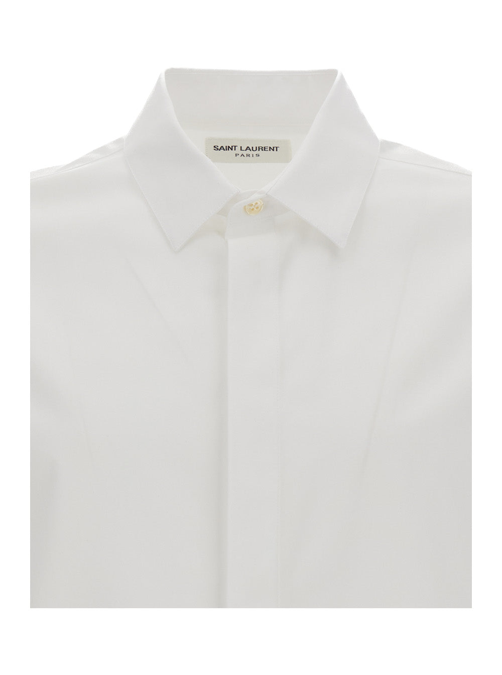 Saint Laurent Men White Pointed Collar Long Sleeve Shirt In Cotton Man SAINT LAURENT