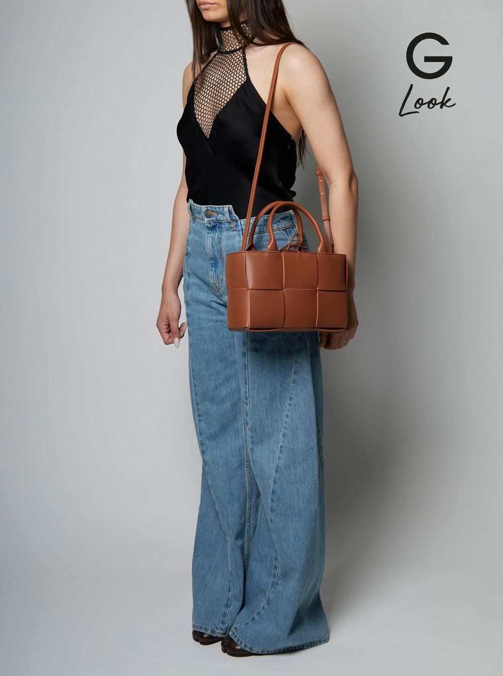 Bottega Veneta Women 'Arco Tote Mini' Brown Handbag With Intreccio Motif In Leather Woman BOTTEGA VENETA