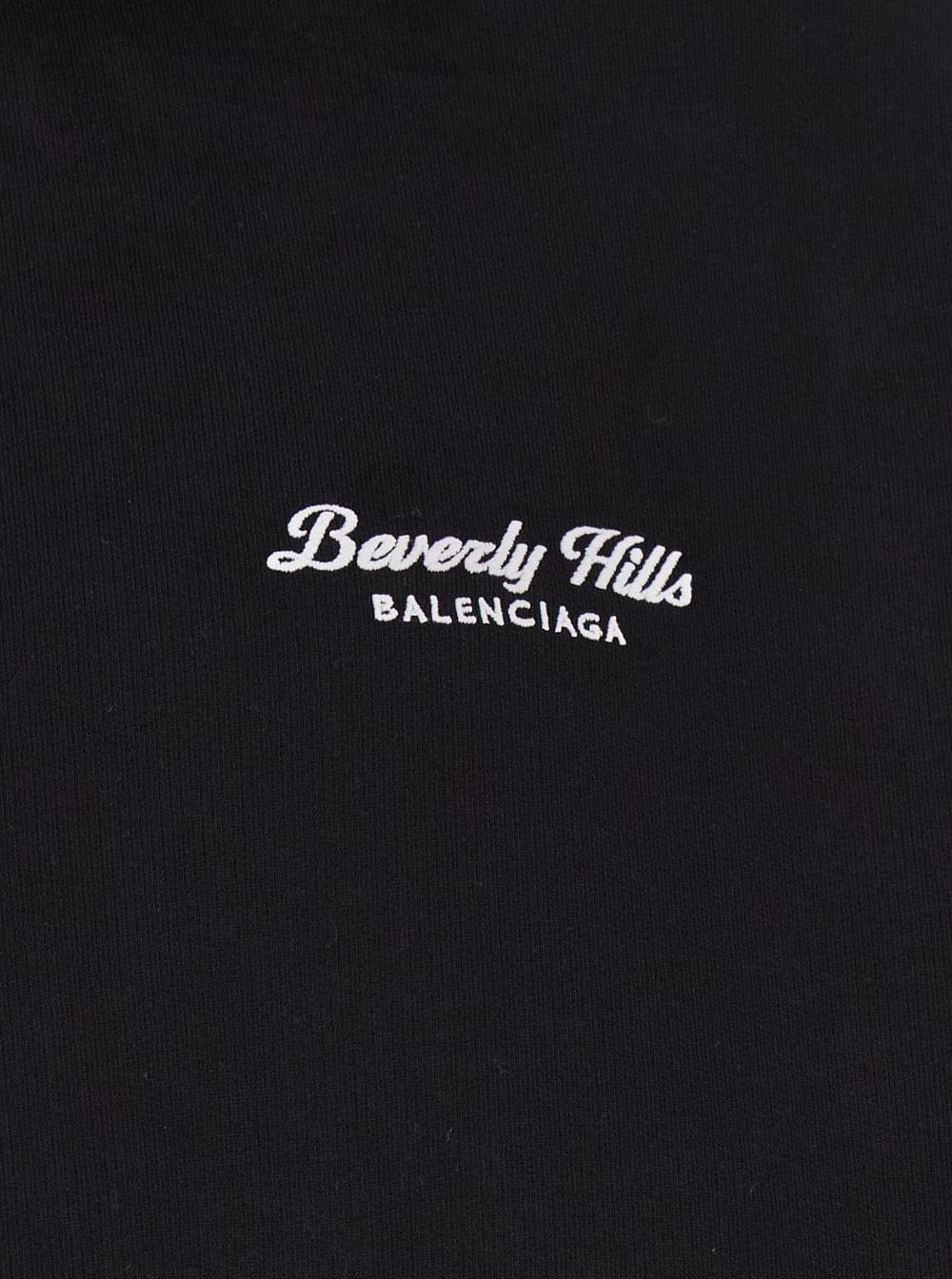 Balenciaga Women 'Beverly Hills' Oversized Black Hoodie With Logo Print In Cotton Woman BALENCIAGA