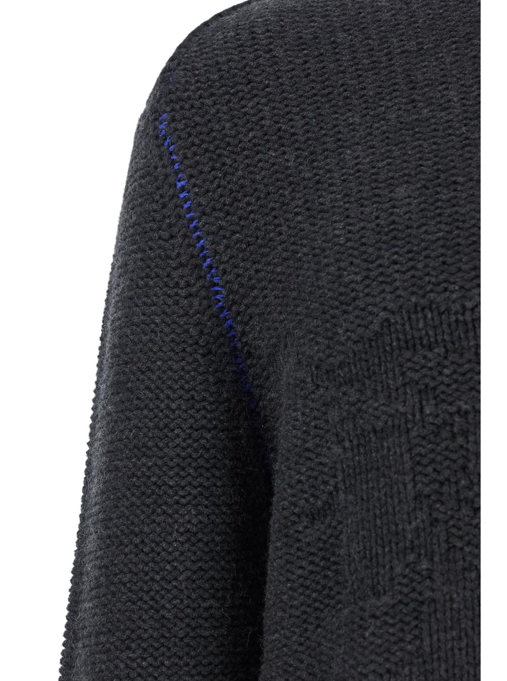 Burberry Men Grey Sweater With Equestrian Knight Jacquard Motif In Cashmere Man BURBERRY
