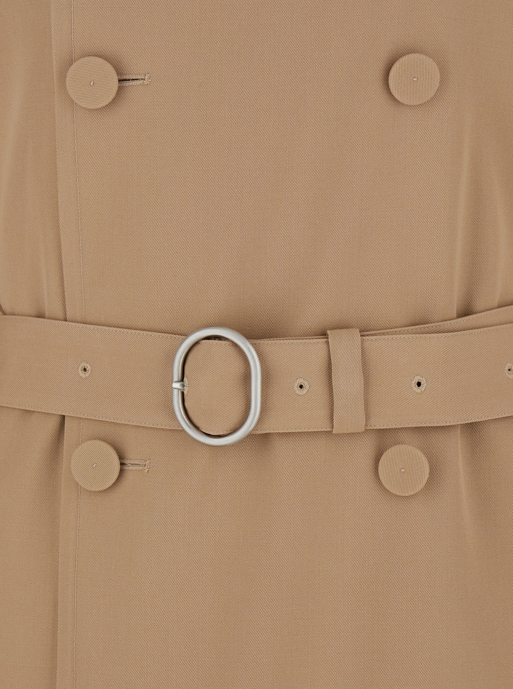 Jil Sander Men Beige Double Breasted Trench With Belt In Wool Man JIL SANDER