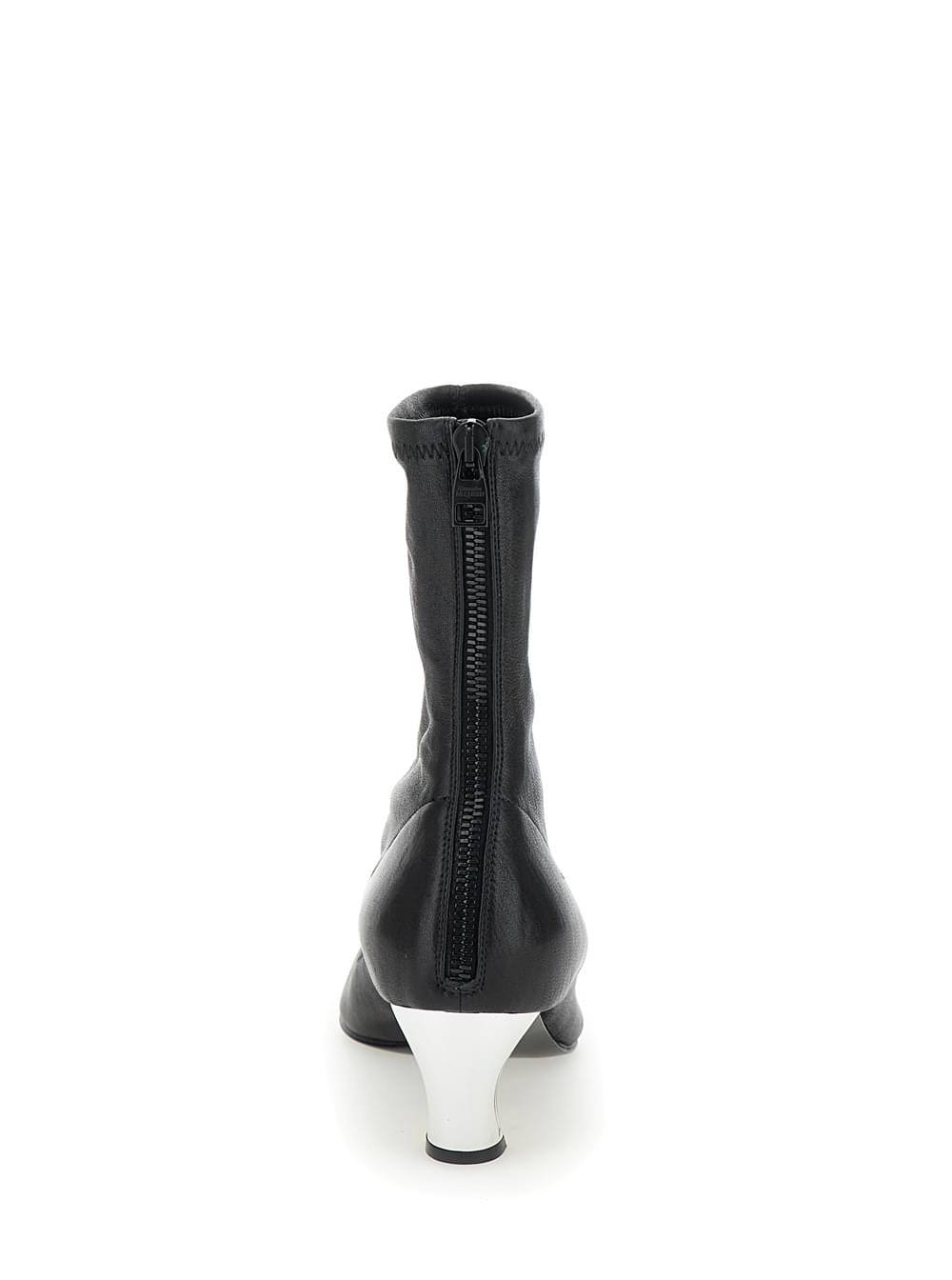 Alexander Mcqueen Women 'Armadillo' Black Ankle Boots With Golden Heel In Smooth Leather Woman ALEXANDER MCQUEEN