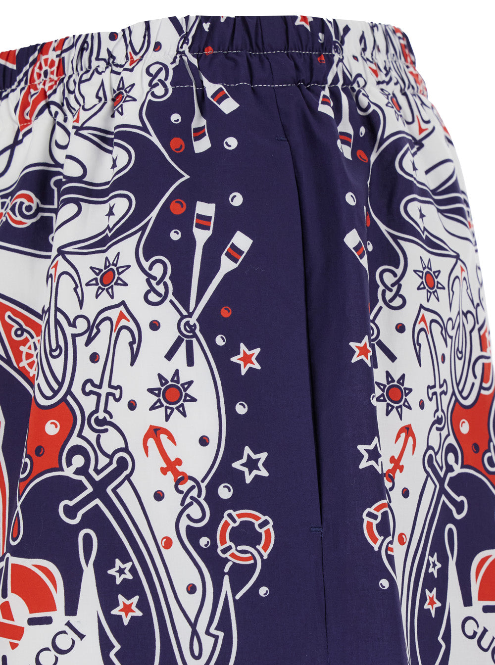 Gucci Men Blue Shorts With Gucci Bandana Print In Cotton Man GUCCI