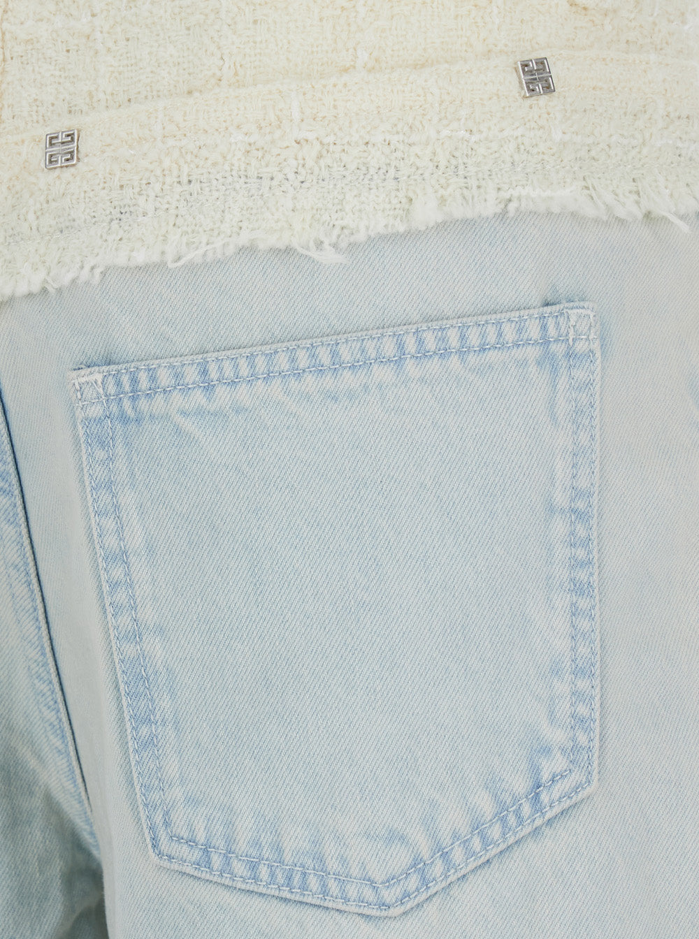 Givenchy Women Blue Jeans With Tweed Waist In Denim Woman GIVENCHY