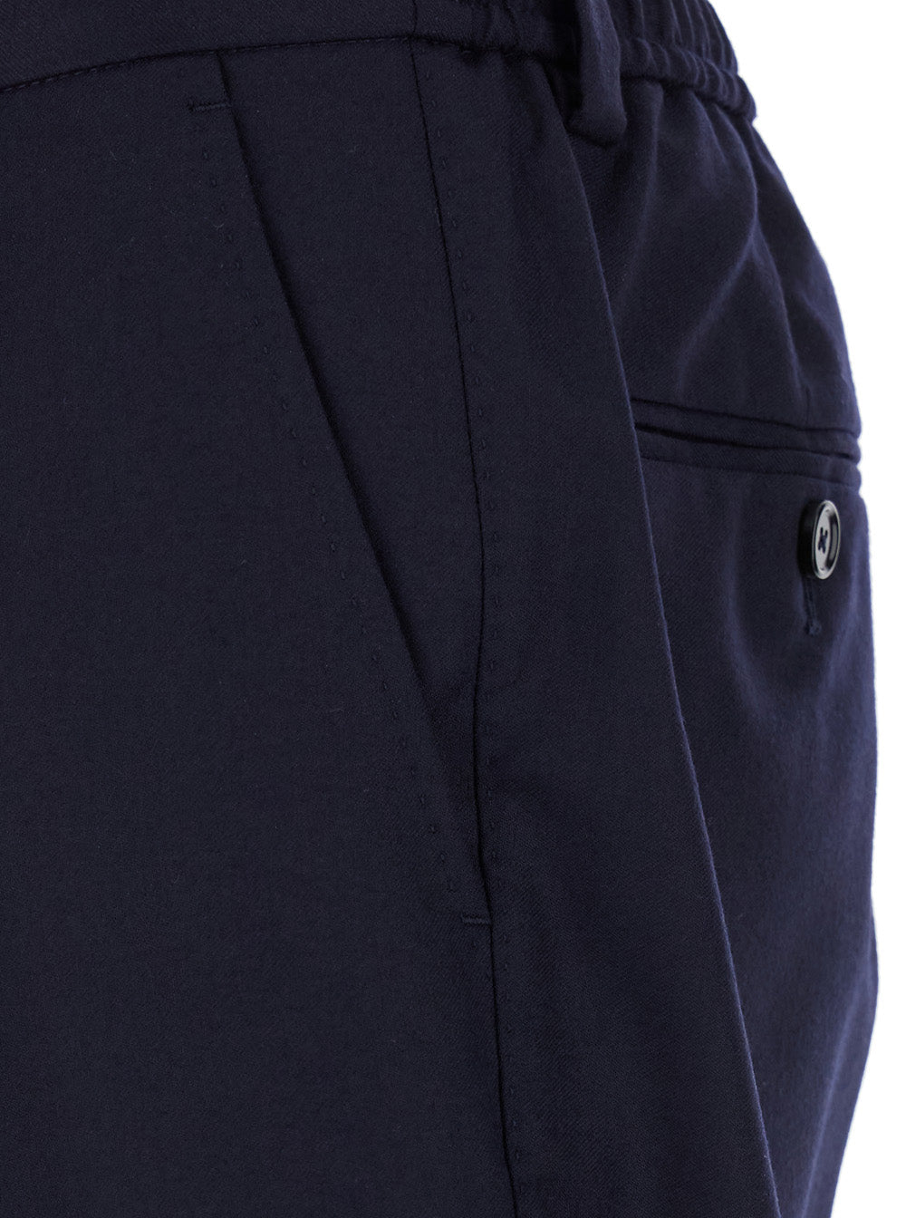 Dolce & Gabbana Men Blue High Waist Pants In Wool Man DOLCE & GABBANA