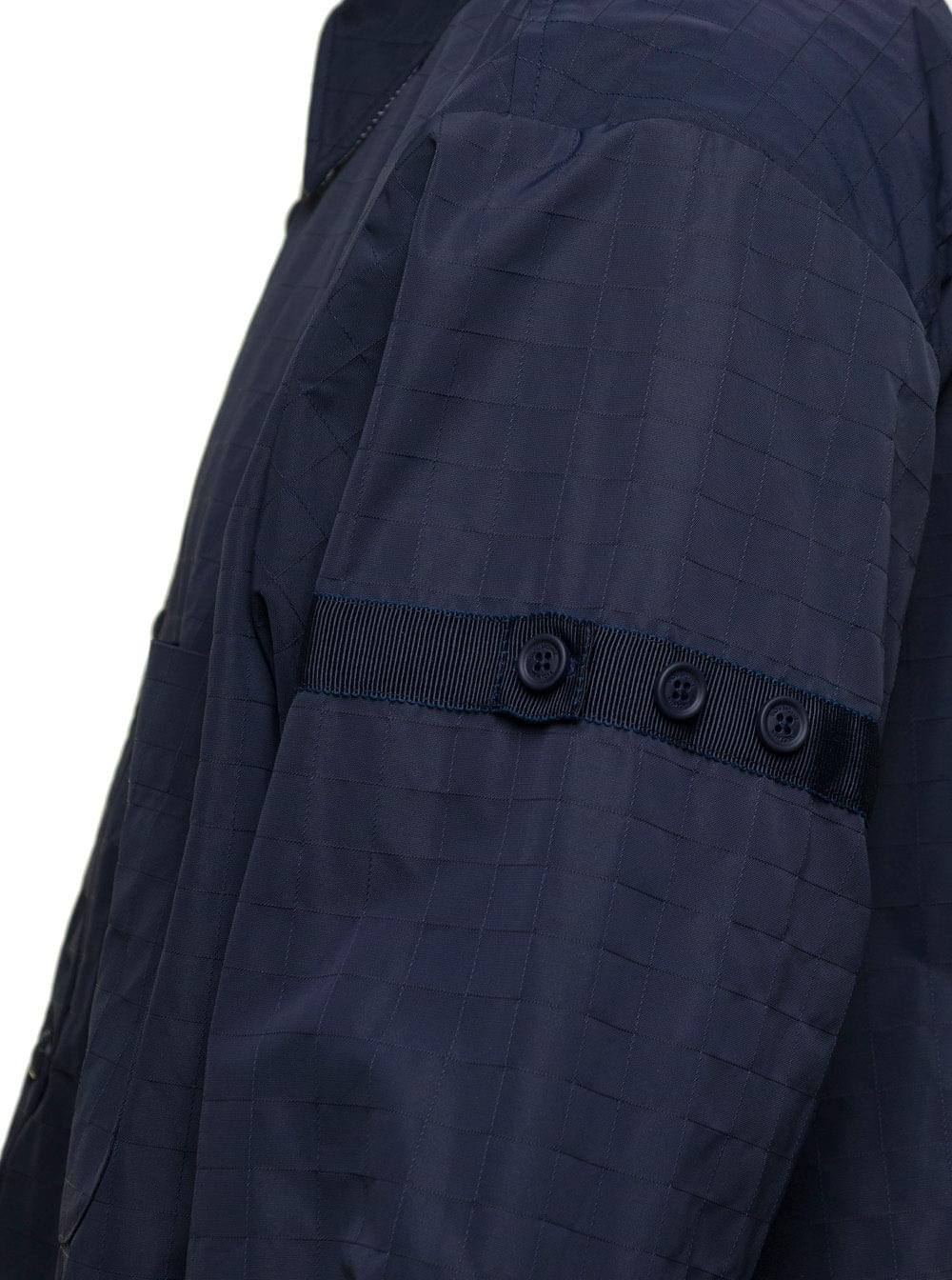Thom Browne Men Oversized Blue Shirt With Patch Pockets In Polyamide Blend Man THOM BROWNE