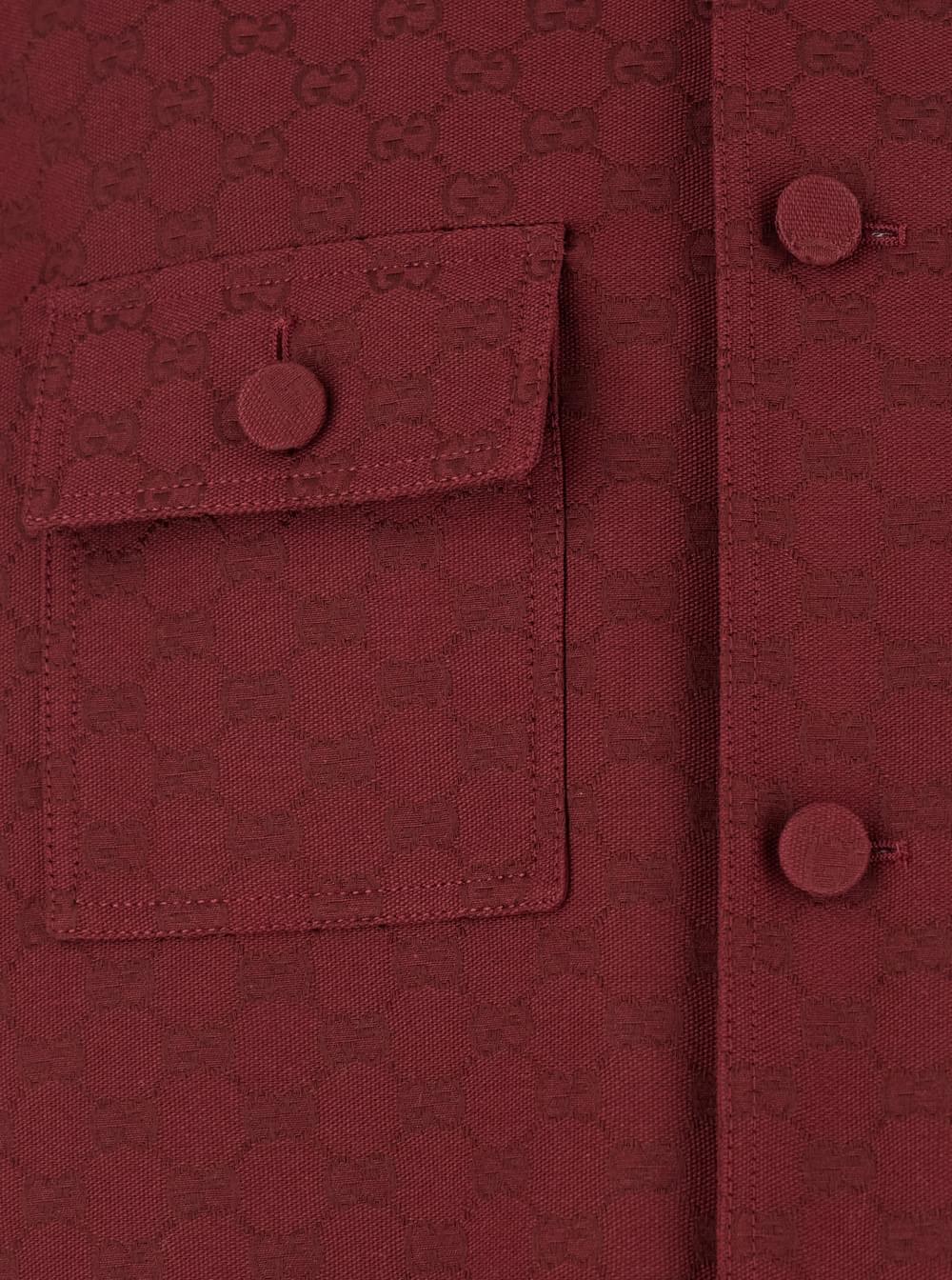 Gucci Men Bordeaux Jacket With All-Over Gg Motif In Cotton Blend Man GUCCI