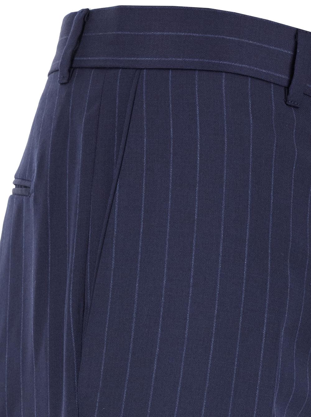 Givenchy Men Blue Flared Pants With High Waist In Wool Man GIVENCHY