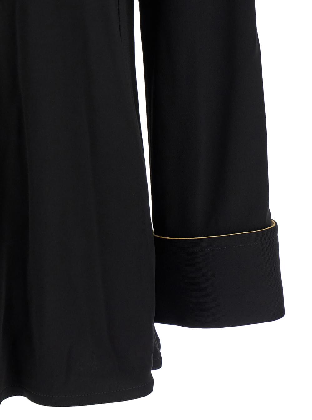 Bottega Veneta Women Black Shirt With Notebook Cuffs In Viscose Woman BOTTEGA VENETA