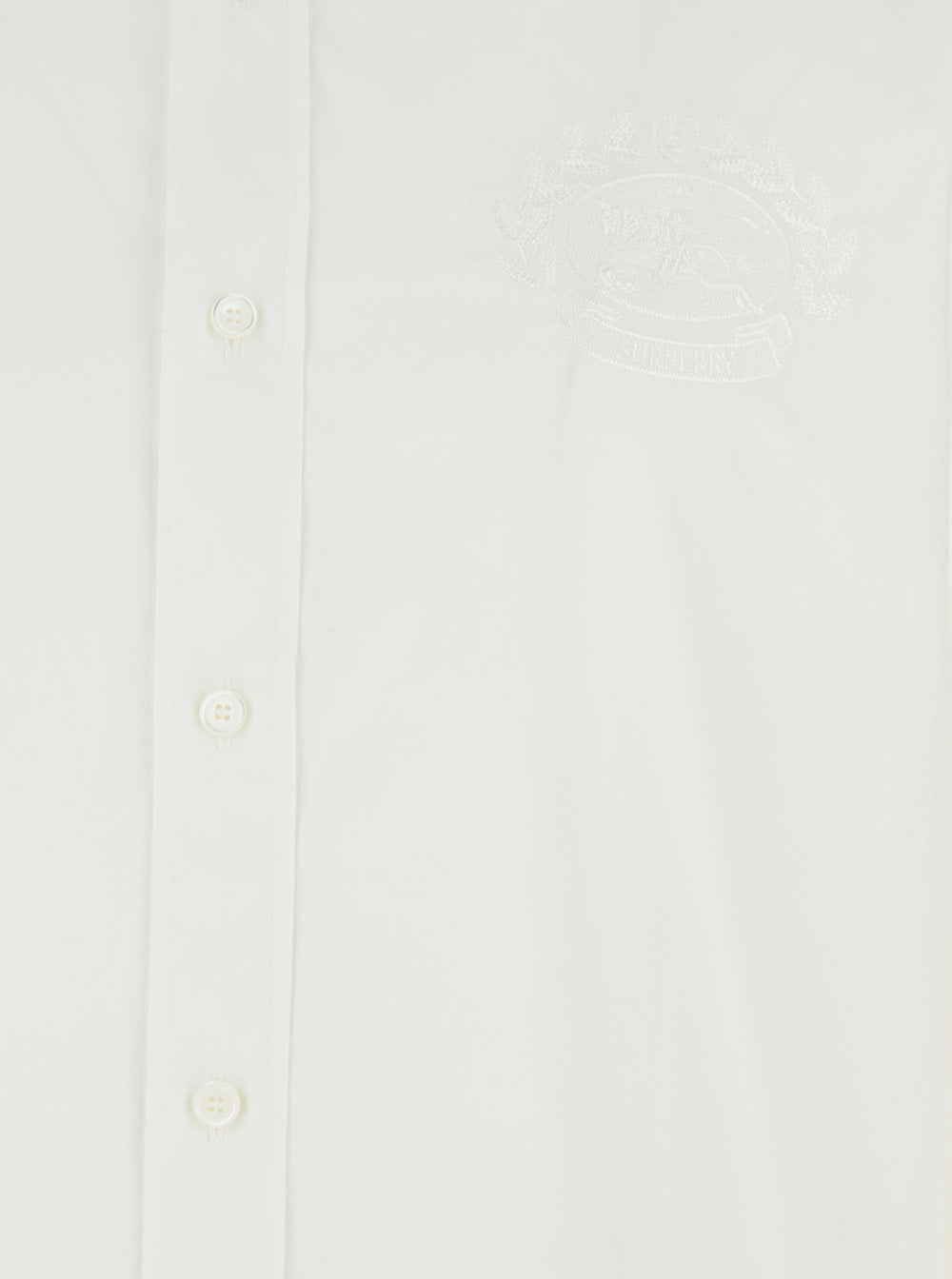 Burberry Men White Shirt With Classic Collar And Embroidered Logo On The Front In Cotton Man BURBERRY