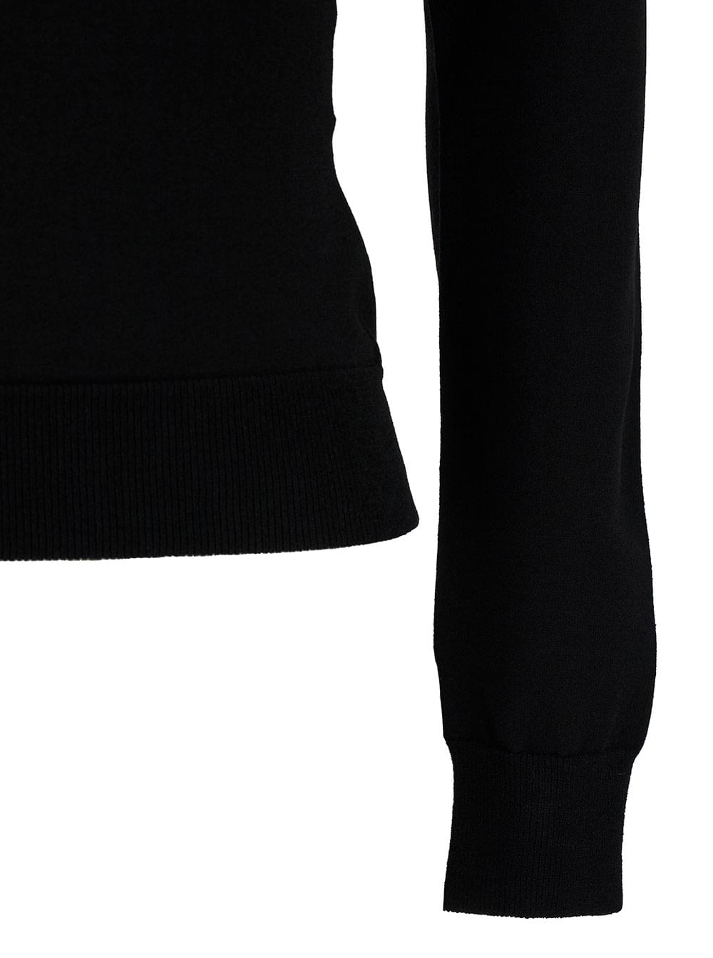 Alexander Mcqueen Women Black Top With Square Neckline In Viscose Blend Woman ALEXANDER MCQUEEN
