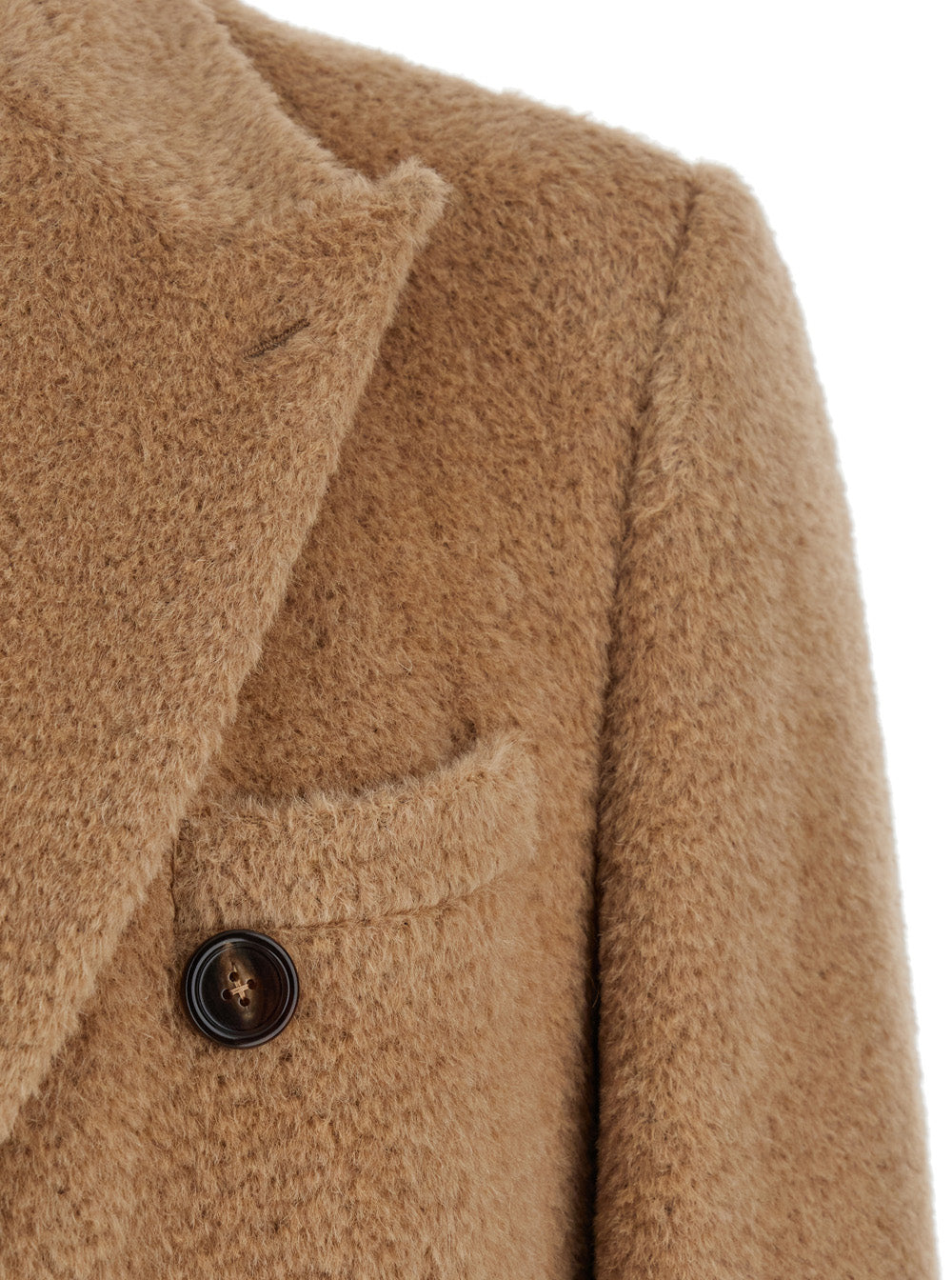 Dolce & Gabbana Men Beige Double-Breasted Coat With Peak Revers In Wool Blend Man