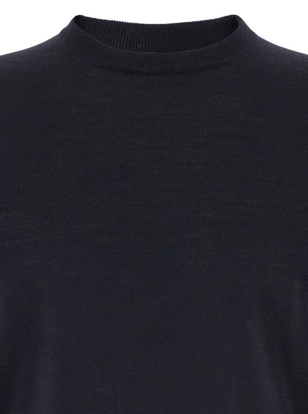 Leplain Men Crewneck Sweater With Long Sleeves And Ribbed Finishes In Blue Wool For Men LEPLAIN