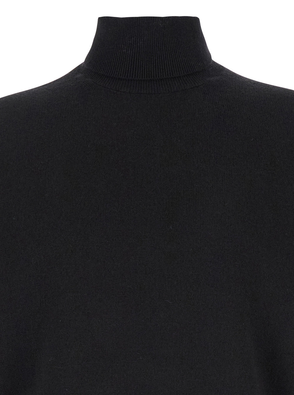 Leplain Men Turtleneck Sweater With Long Sleeves In Merino Wool And Black Silk For Men LEPLAIN