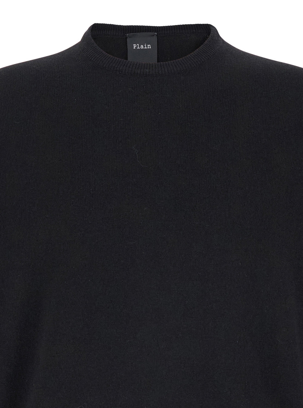 Leplain Men Crew Neck Sweater With Long Sleeves In Merino Wool And Black Silk For Men LEPLAIN
