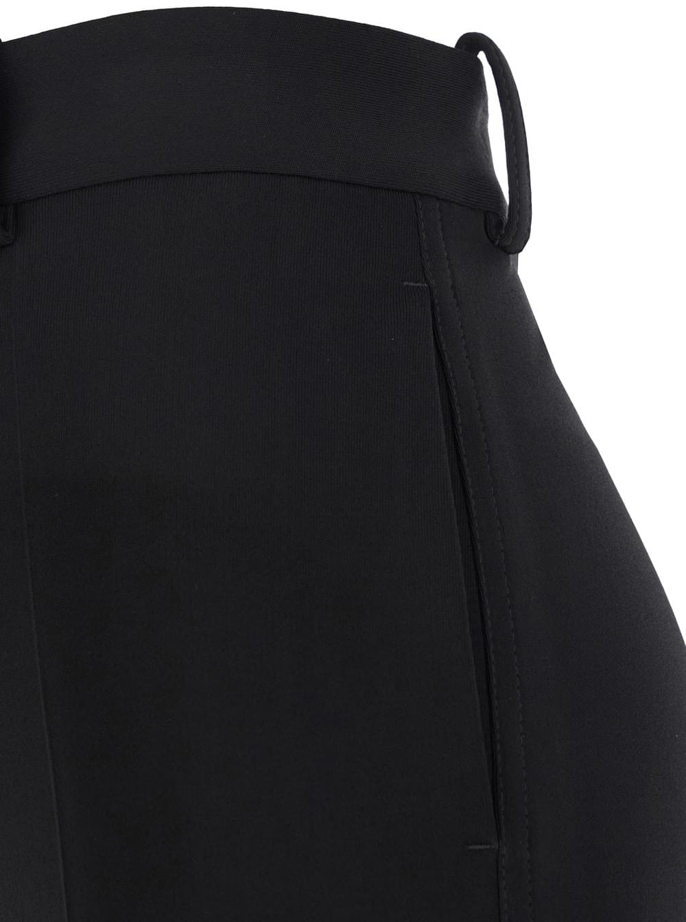 Bottega Veneta Women Black Flared Pants With Belt Loops In Viscose Blend Woman BOTTEGA VENETA