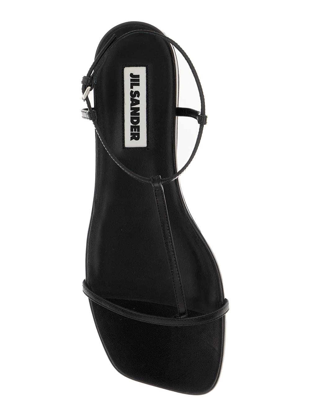 Jil Sander Women Black Sandals With Ankle Buckle Closure In Leather Woman JIL SANDER