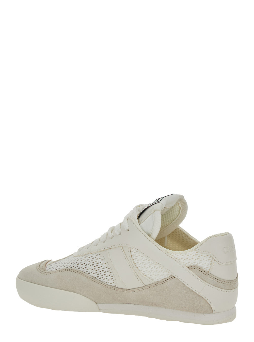 Chloé Women 'Kick' White Sneakers With Logo Patch On The Tongue And Logo Lettering On The Rear In Fabric And Suede Woman CHLOE