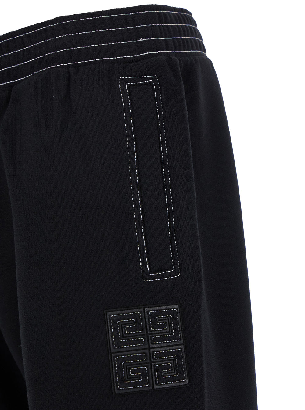 Givenchy Men Black Jogger Pants With 4G Embroidery In Cotton Man GIVENCHY