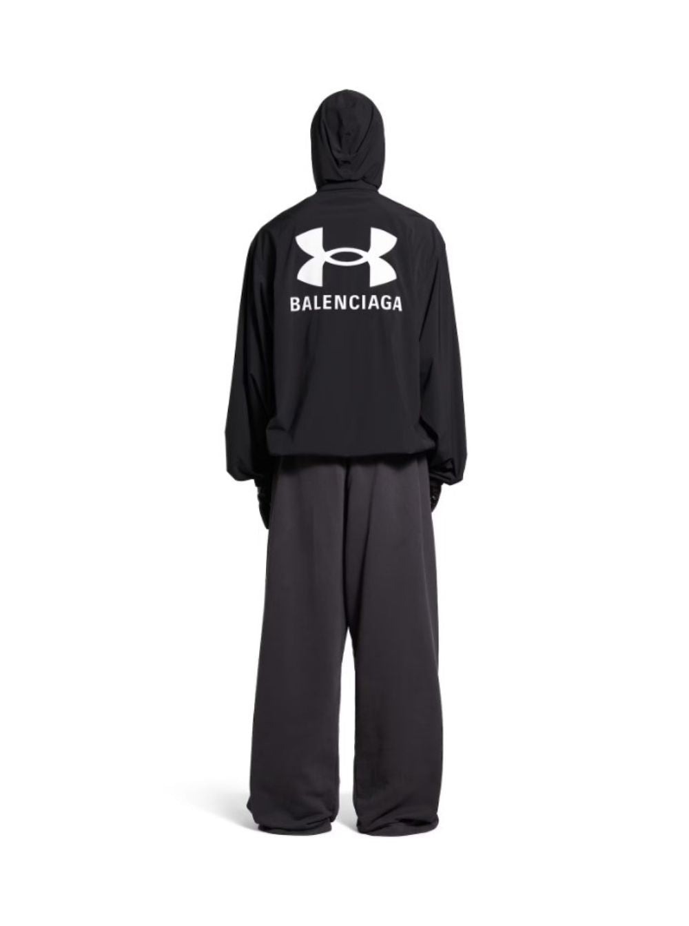 Balenciaga Men Black Jacket With Under Armour® Maxi Logo On The Back In Tech Fabric Man BALENCIAGA