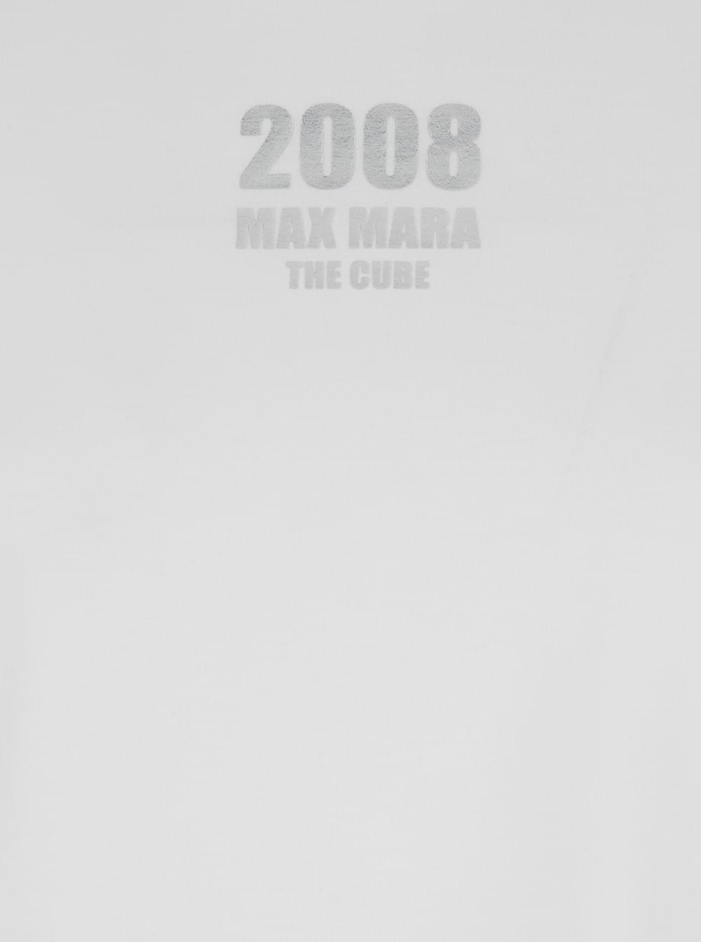 'S Maxmara Women Quieto' White Crewneck T-Shirt With Logo Print On The Front In Cotton Woman S MAX MARA