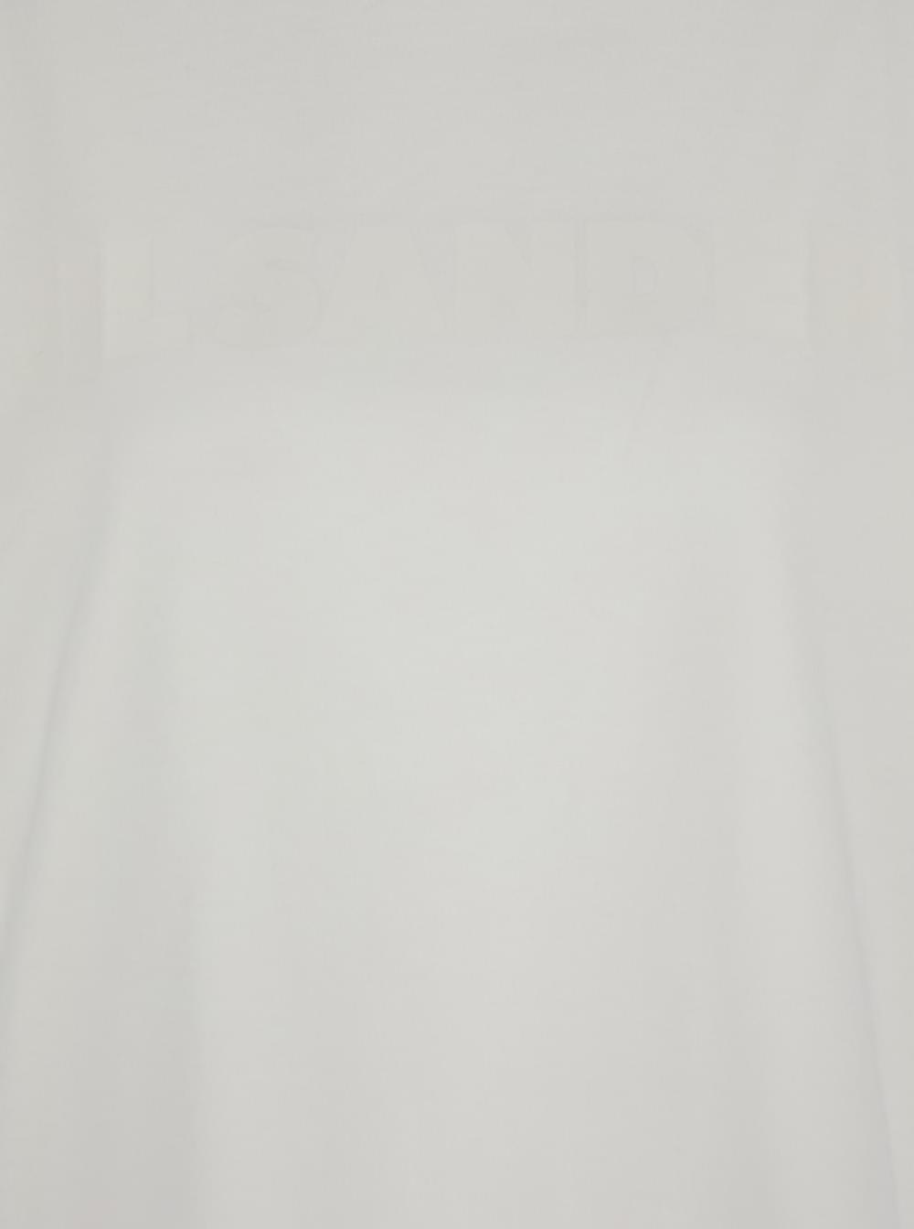 Jil Sander Women White Crewneck T-Shirt With Tonal Logo Print On The Front In Cotton Woman JIL SANDER