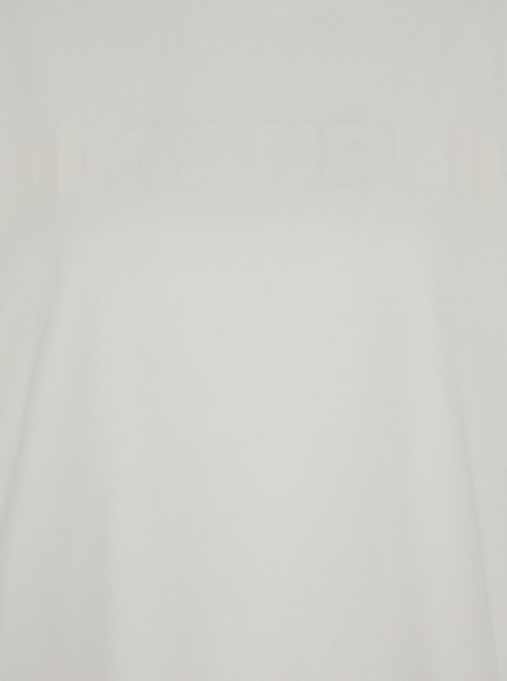 Jil Sander Women White Crewneck T-Shirt With Tonal Logo Print On The Front In Cotton Woman JIL SANDER