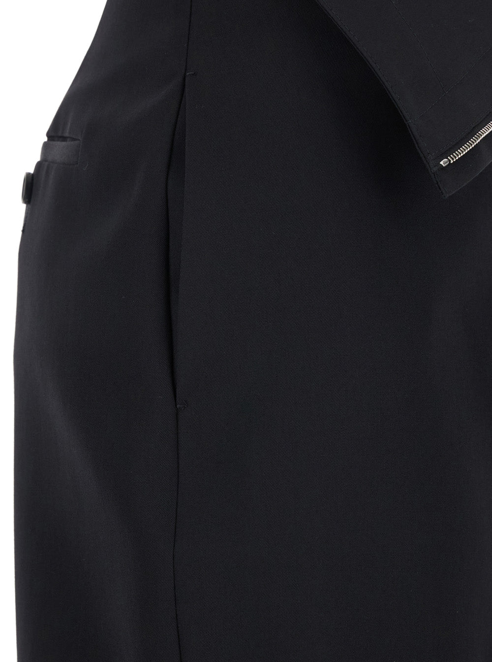Alexander Mcqueen Women Black Skirt With Foldover Waist And Rear Single Slit In Wool Woman ALEXANDER MCQUEEN