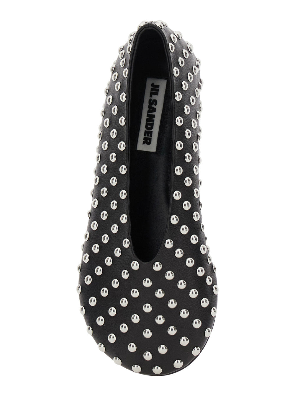 Jil Sander Women Black Ballet Flats With All-Over Stud In Leather Woman JIL SANDER