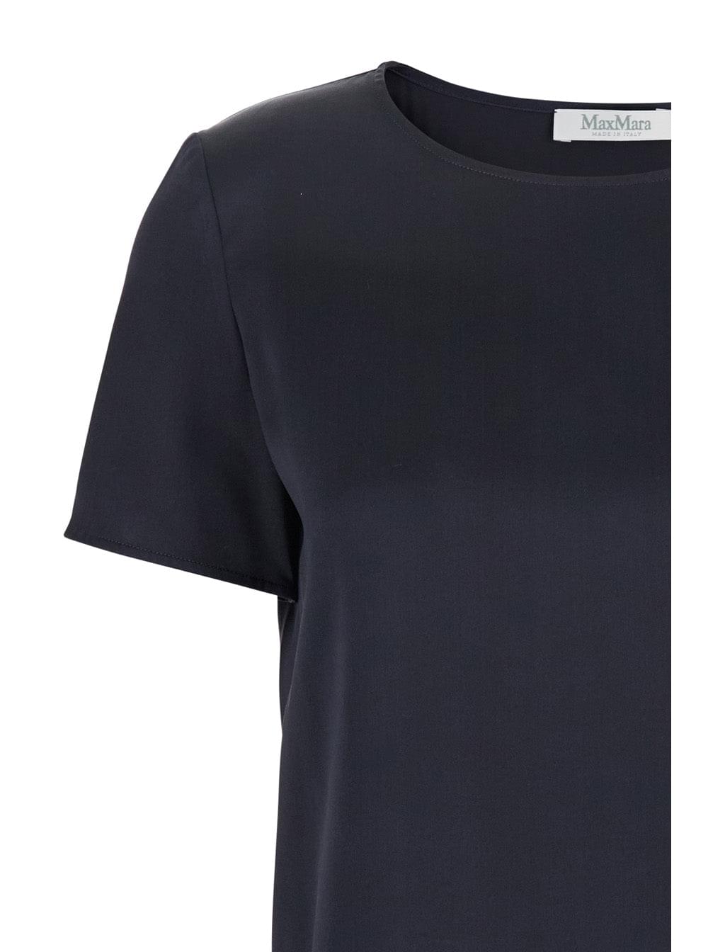 Max Mara Women 'Dida' Blue Crewneck T-Shirt In Silk Woman MAX MARA