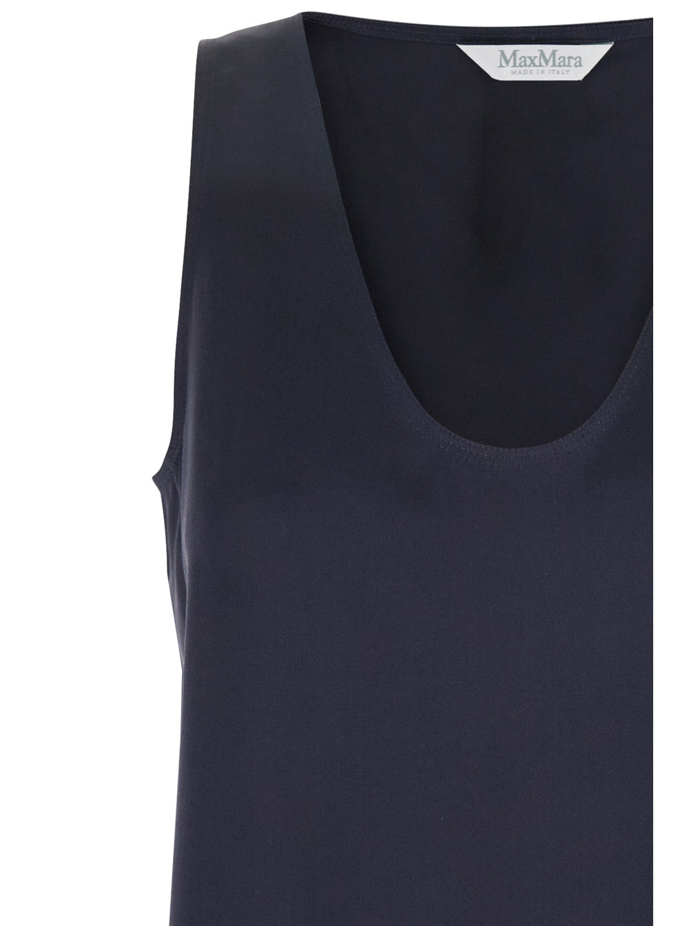 Max Mara Women 'Filly' Blue Sleeveless Top With Round Neck In Silk Woman MAX MARA
