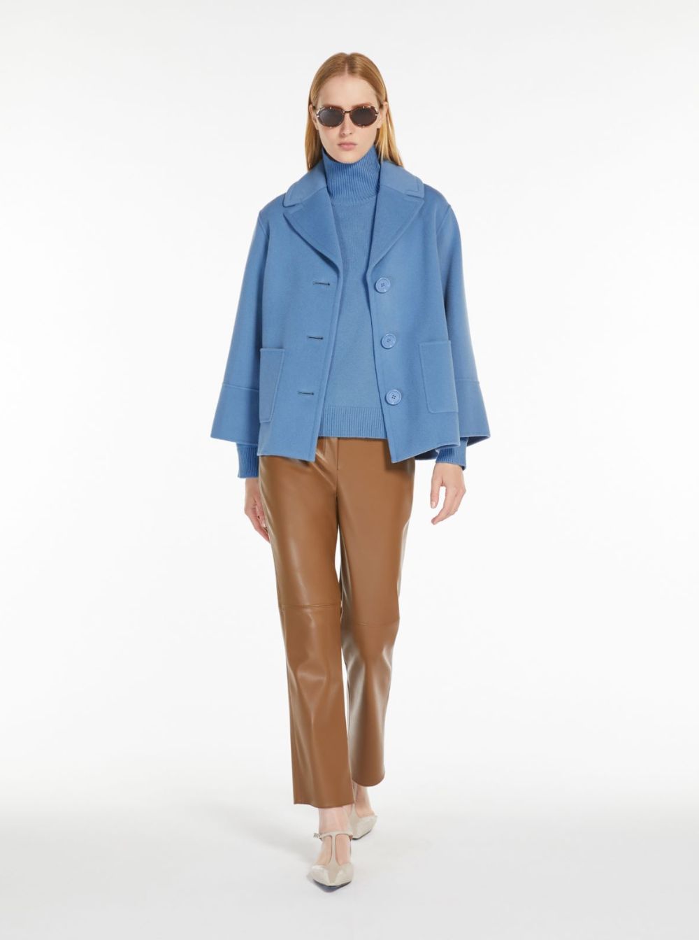'S Maxmara Women 'Sublime' Brown Flared Pants In Ecoleather Woman S MAX MARA