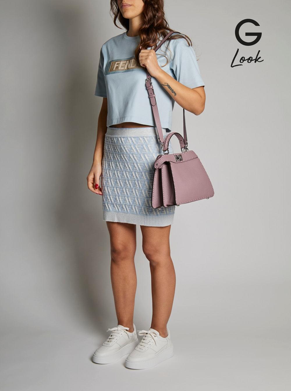 Fendi Women 'Peekaboo Iseeu Small' Pink Handbag With Shoulder Strap In Leather Woman FENDI
