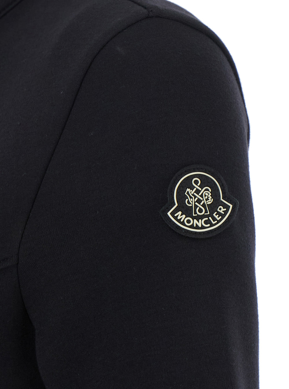 Moncler Women Black Dress With Logo Patch Applied On The Sleeve In Cotton Blend Woman MONCLER