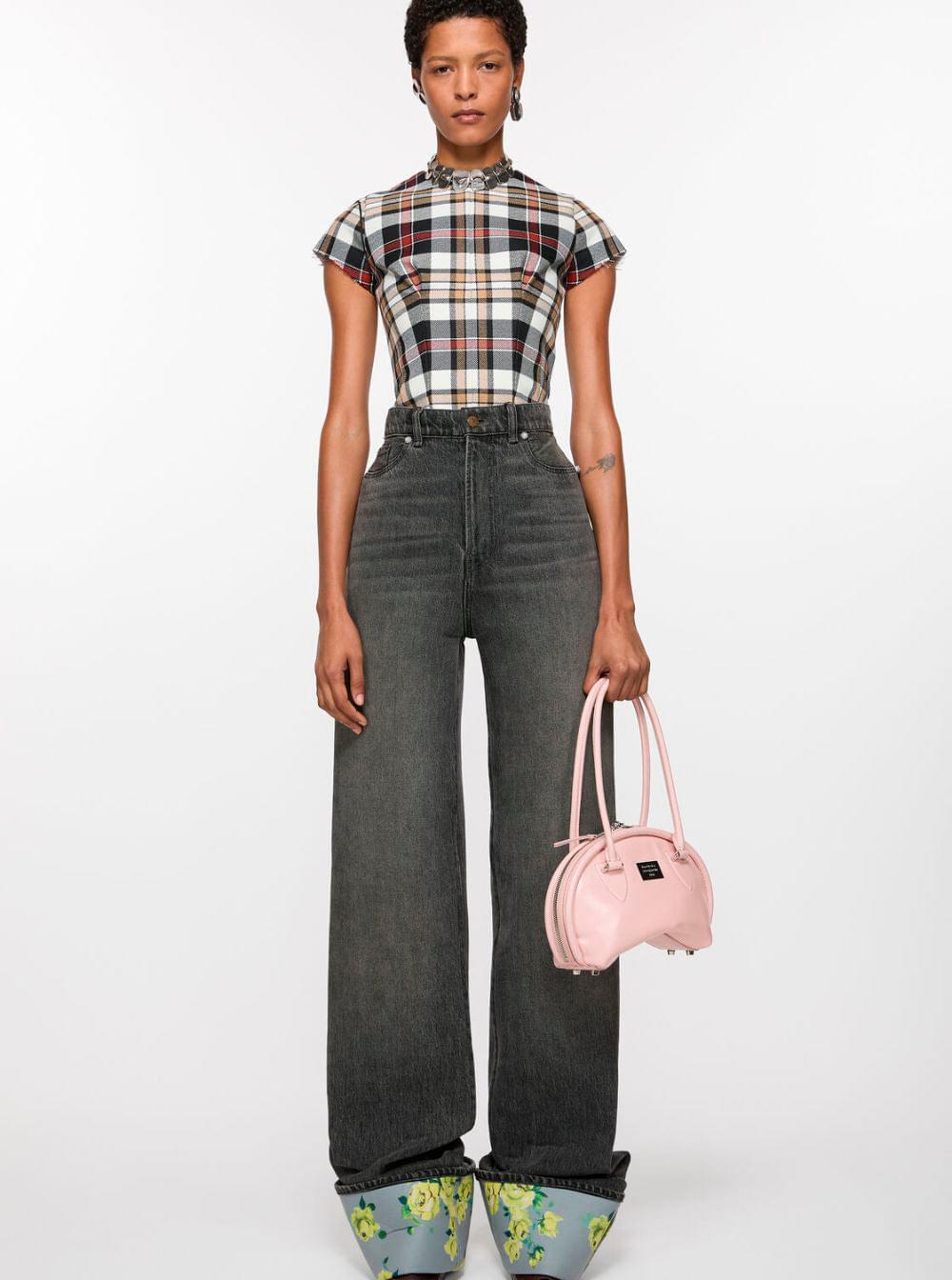 Acne Studios Women Pink Handbag With Two Top Handles And Logo Plaque On The Front In Leather Woman ACNE STUDIOS
