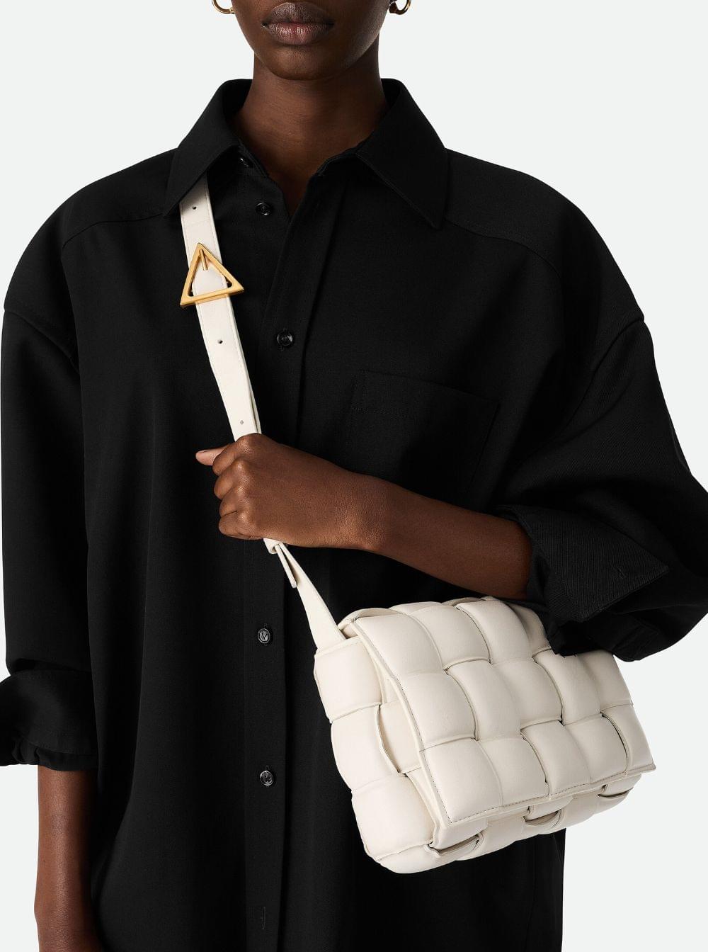 Bottega Veneta Women Bottega Veneta Woman Padded Cassette White Leather Crossbody Bag BOTTEGA VENETA