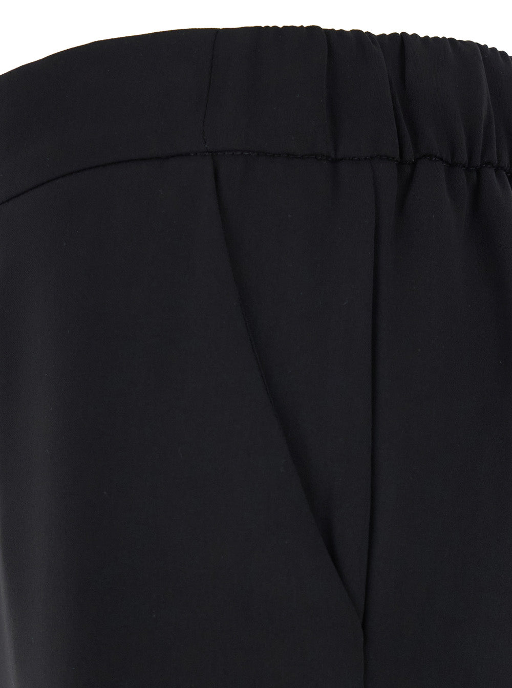 P.A.R.O.S.H. Women Black Pants With Wide Leg And Elastic Rear Waist In Tech Fabric Woman P.A.R.O.S.H.