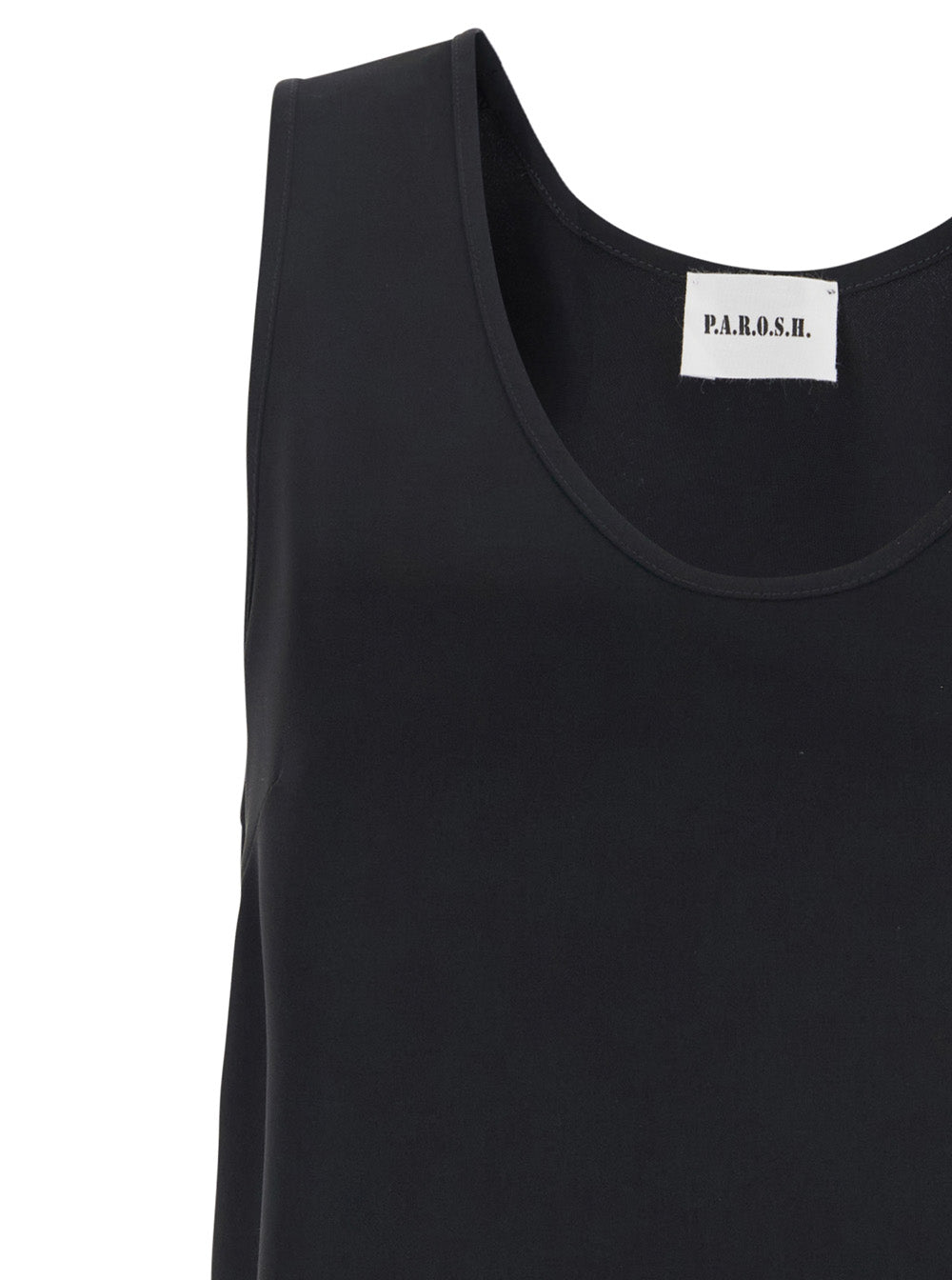 P.A.R.O.S.H. Women Black Sleeveless Top With Round Neck In Tech Fabric Woman P.A.R.O.S.H.