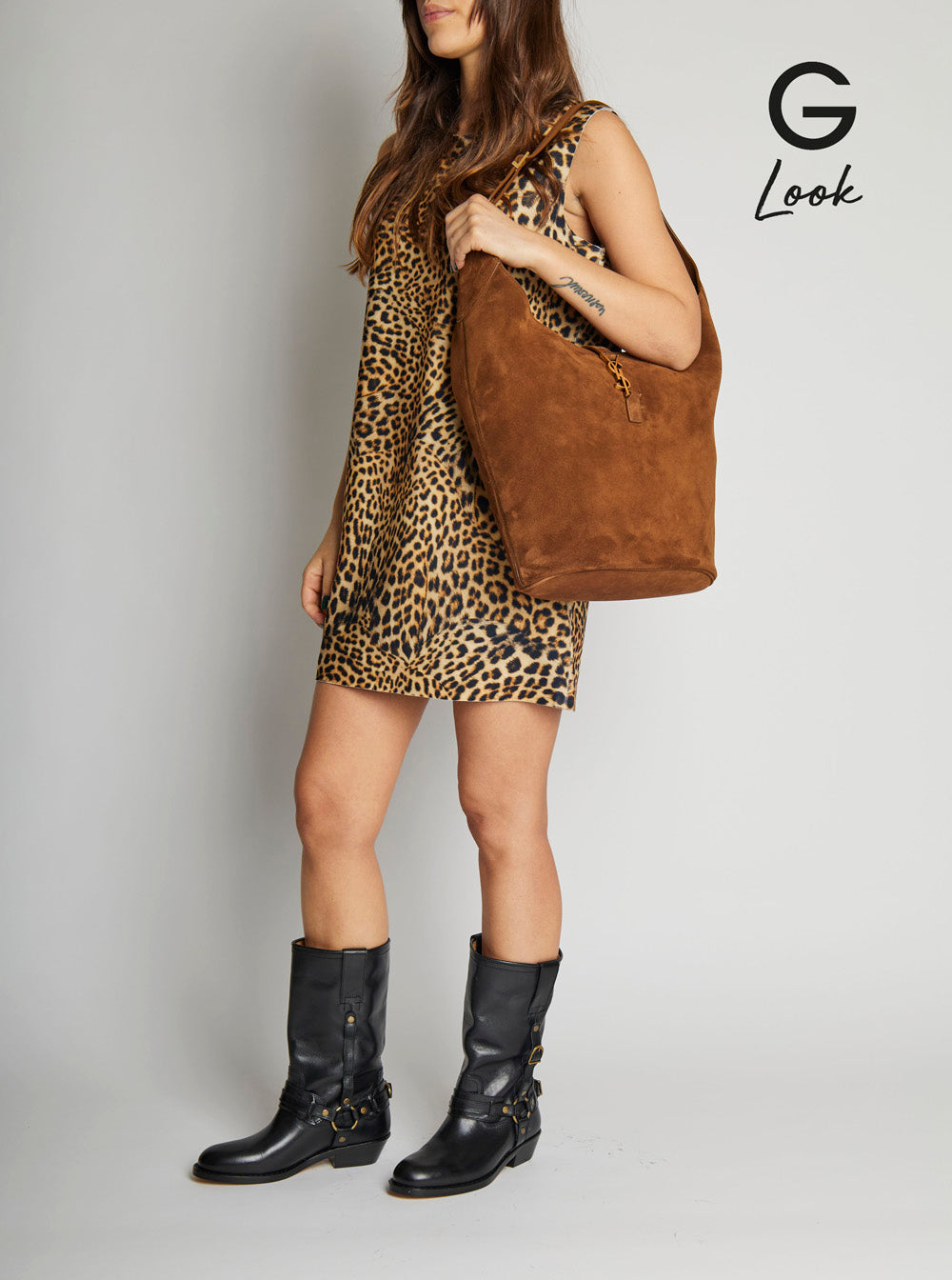 Saint Laurent Women 'Le 5 À 7' Brown Shoulder Bag With Hook Closure With Cassandre In Soft Leather Woman SAINT LAURENT