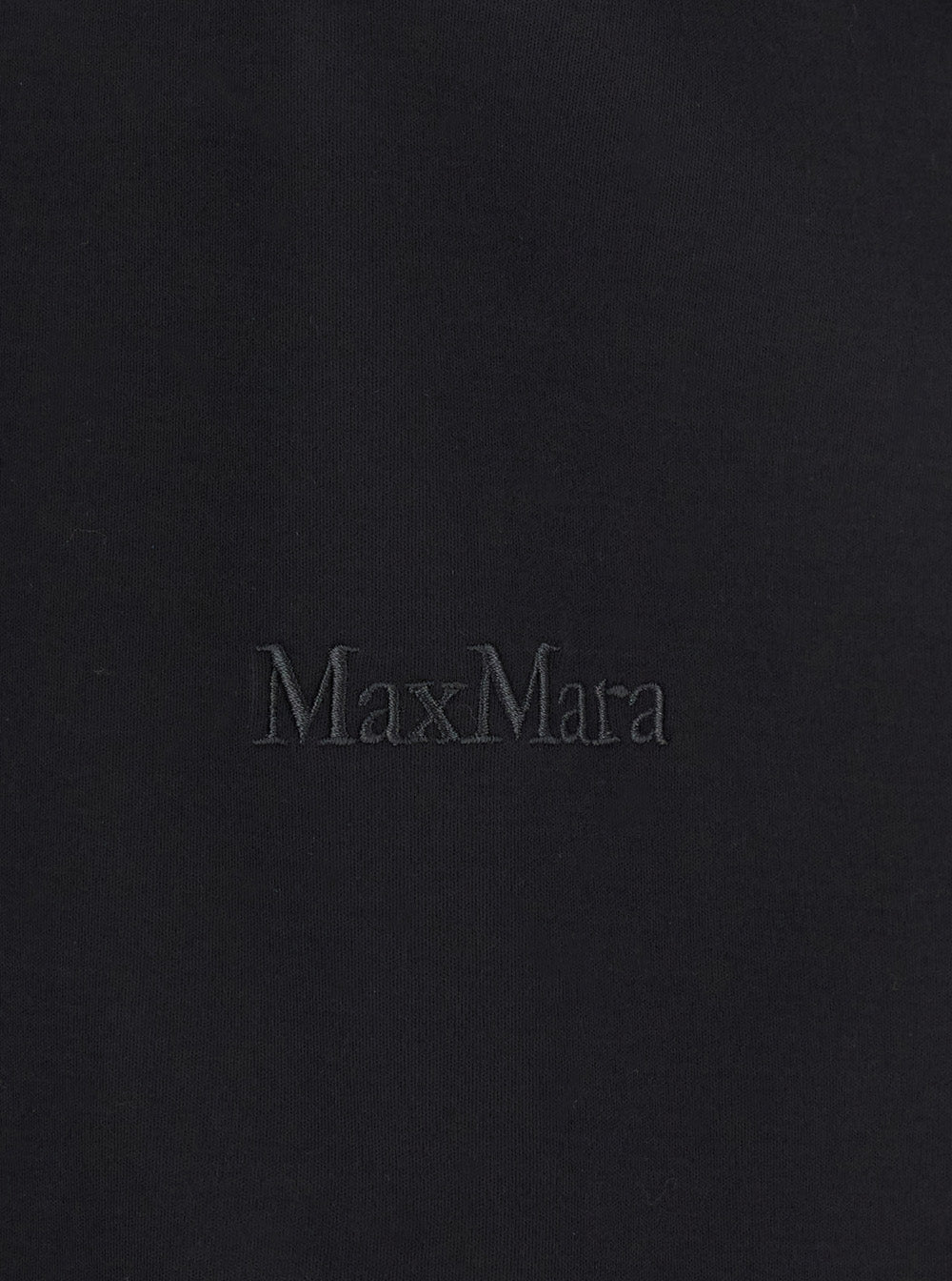 Max Mara Women Black T-Shirt With Logo Embroidered On The Front In Cotton Woman MAX MARA