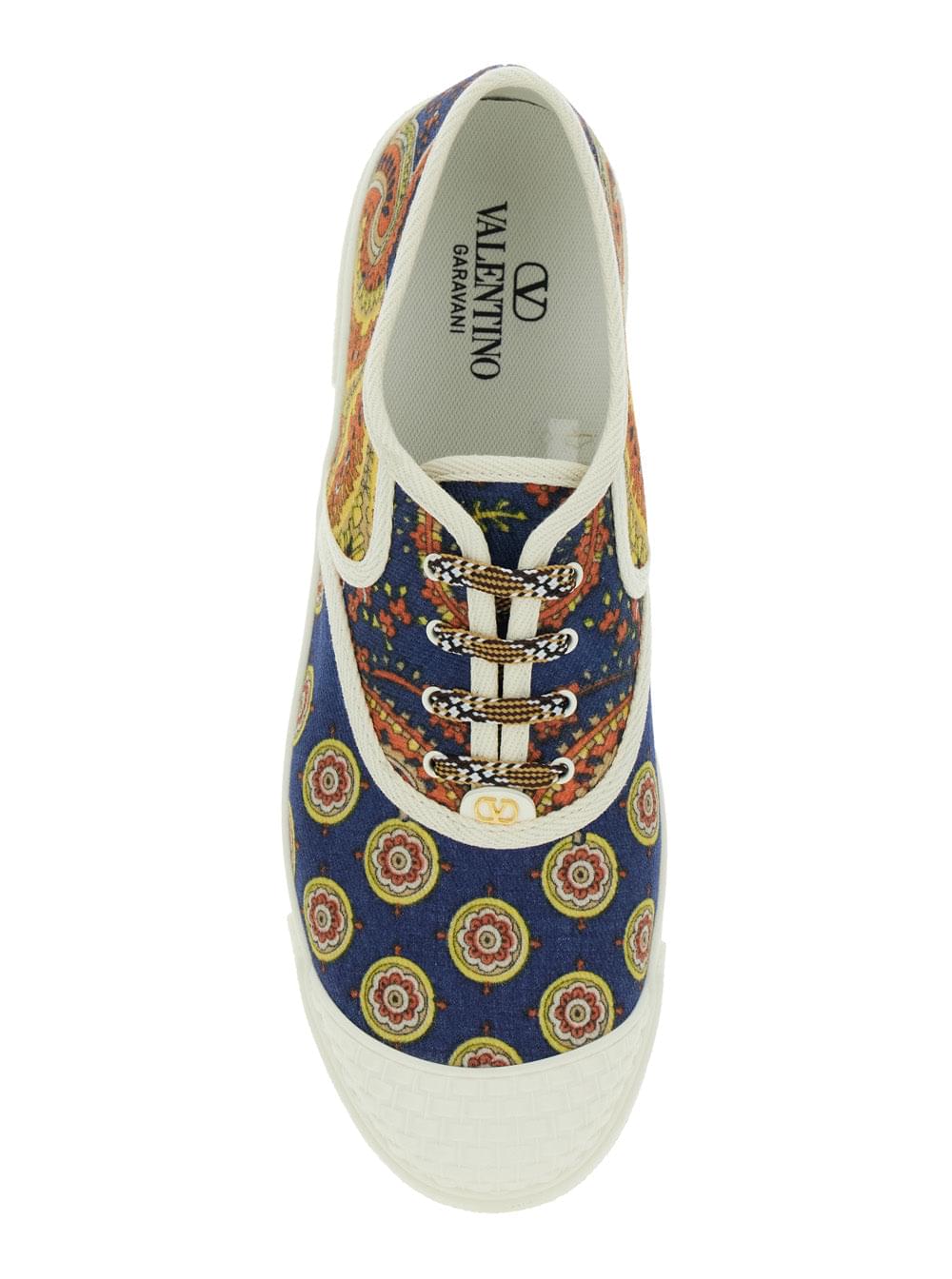 Valentino Garavani Men Multicolor Low Top Sneakerswith All-Over Floral Print In Cotton Man VALENTINO GARAVANI